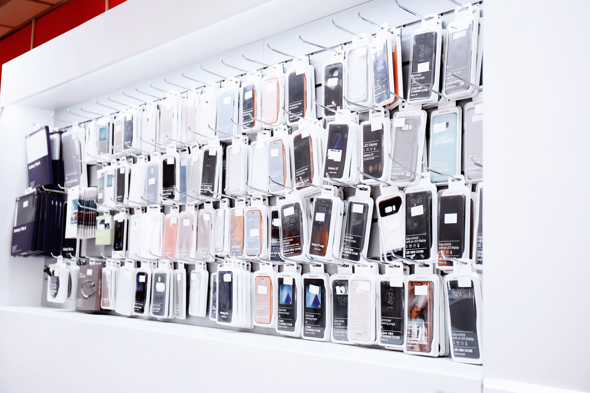 Smartphone Cases in a Store
